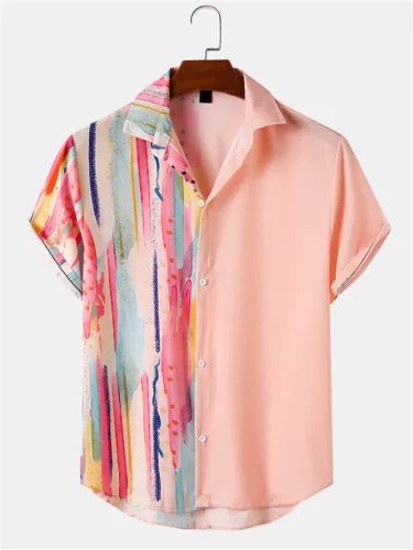 Cotton-Blend Shirt Collar Printed Shirts & Tops