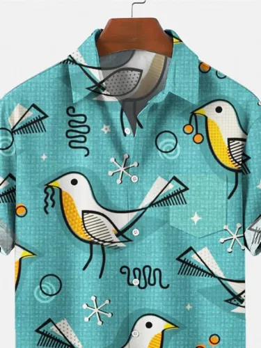 Men's 50's New Style Short Sleeve Casual Loose Shirt
