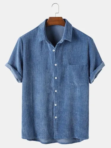 Men's Solid Pockets Basic Shirts
