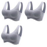 3PCS/lot Latex Seamless Bra Women Push Up Underwear Cooling Gathers Shock-Proof Pad Female Intimate Fashion Comfortable Bralette