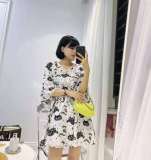 2021网红连衣裙女字母印花气质休闲时尚仙女裙温柔夏季小清新短裙