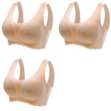 3PCS/lot Latex Seamless Bra Women Push Up Underwear Cooling Gathers Shock-Proof Pad Female Intimate Fashion Comfortable Bralette