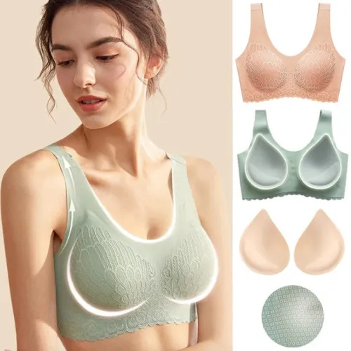 3PCS/lot Latex Seamless Bra Women Push Up Underwear Cooling Gathers Shock-Proof Pad Female Intimate Fashion Comfortable Bralette