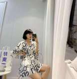 2021网红连衣裙女字母印花气质休闲时尚仙女裙温柔夏季小清新短裙
