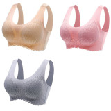 3PCS/lot Latex Seamless Bra Women Push Up Underwear Cooling Gathers Shock-Proof Pad Female Intimate Fashion Comfortable Bralette