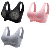 3PCS/lot Latex Seamless Bra Women Push Up Underwear Cooling Gathers Shock-Proof Pad Female Intimate Fashion Comfortable Bralette