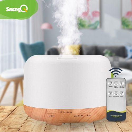 saengQ Electric Aroma Diffuser Air Humidifier 300ML 500ML 1000ML Ultrasonic Cool Mist Maker Fogger LED Essential Oil Diffuser
