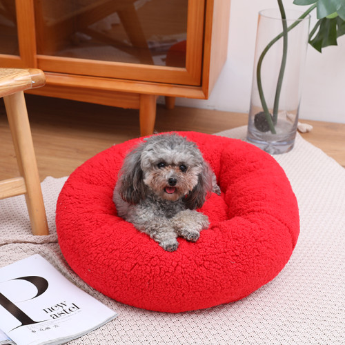 Wholesale Bed Dog Petty Round lamb wool dog bed pet supplies manufacturer direct dog mat For Puppy