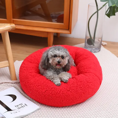Wholesale Bed Dog Petty Round lamb wool dog bed pet supplies manufacturer direct dog mat For Puppy