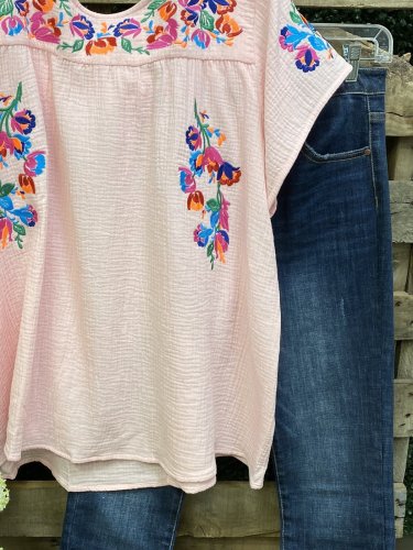 Printed Short Sleeve Floral Shift Shirts & Tops