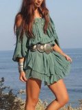 Cold Shoulder Leopard Romantic Shirts & Tops