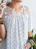 Holiday Shift Color-Block Polka Dots Shirts & Tops