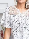 Holiday Shift Color-Block Polka Dots Shirts & Tops