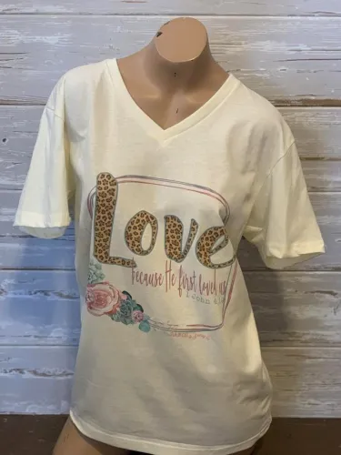 Casual V Neck Printed Short Sleeve Shirts & Tops