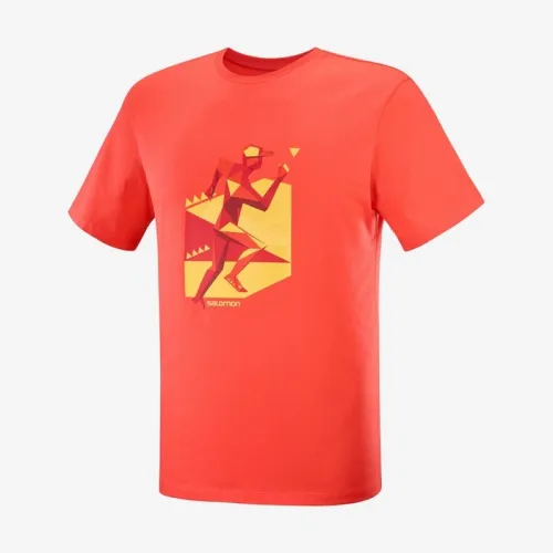 OUTLIFE GRAPHIC GEO RUNNER SS TEE M - SALOMON