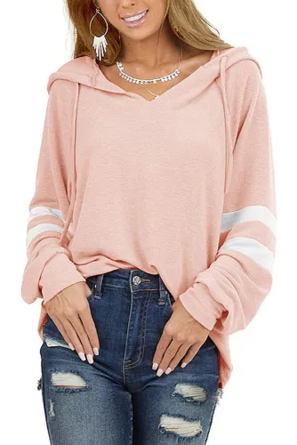 Essential V-neck Long Sleeve Hoodies Women Unishe Wholesale