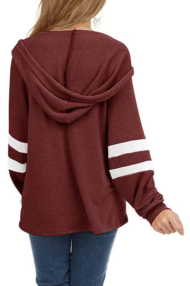 Essential V-neck Long Sleeve Hoodies Women Unishe Wholesale