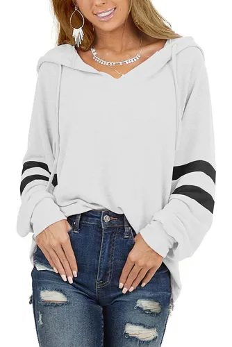 Essential V-neck Long Sleeve Hoodies Women Unishe Wholesale
