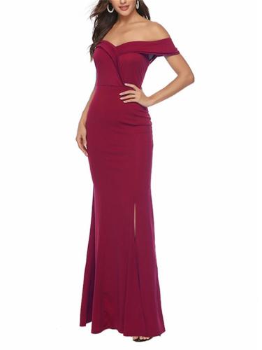 Decent Sweetheart Neck Sleeveless Slit Hem Bodycon Banquet Evening Dress