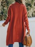 Temperament Solid Color Knitted Stylish Coat