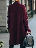 Temperament Solid Color Knitted Stylish Coat