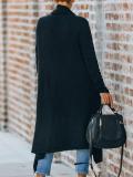Temperament Solid Color Knitted Stylish Coat