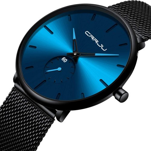 Mens Watches Ultra-Thin Minimalist Waterproof - Fashion Wrist Watch for Men Unisex Dress with Stainless Steel Mesh Band