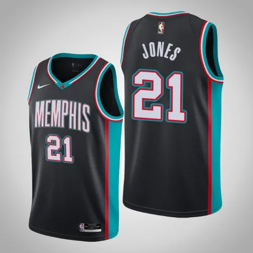 Grizzlies Tyus Jones Black 2020-21 Swingman Hardwood Classics Jersey