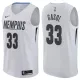 Men's 2017-18 Marc Gasol Grizzlies #33 White Jersey