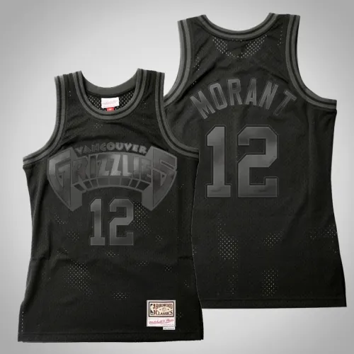 Grizzlies Ja Morant Black Tonal Hardwood Classics Jersey
