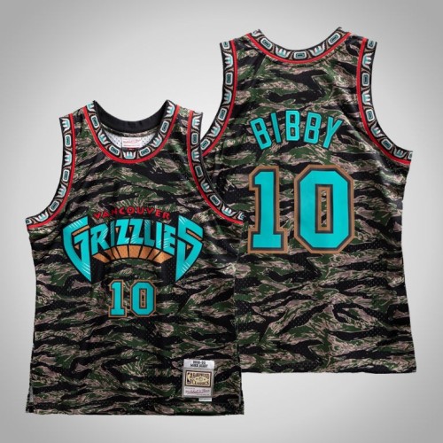 Grizzlies Mike Bibby Green Tiger Camo Hardwood Classics Jersey