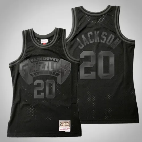 Grizzlies Josh Jackson Black Tonal Hardwood Classics Jersey
