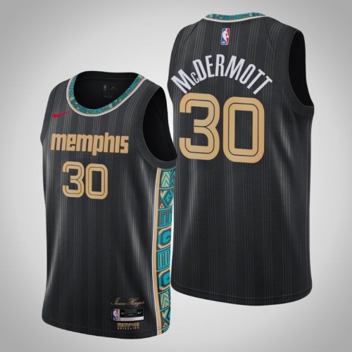 Grizzlies Sean McDermott Black 2020-21 Swingman City Jersey