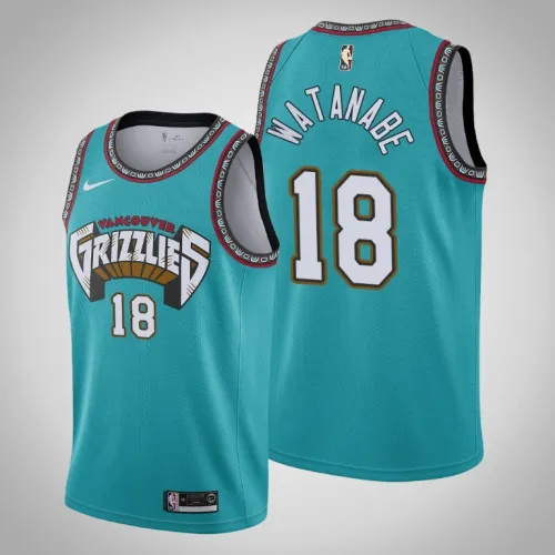 Grizzlies Yuta Watanabe Teal Retro Jersey 25th Vancouver