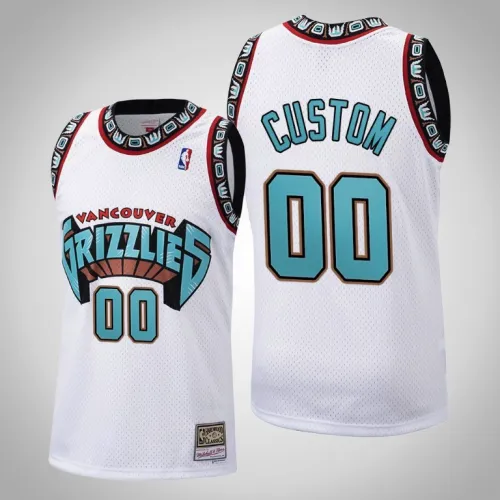 Grizzlies Custom White 1998 Hardwood Classics Throwback Jersey