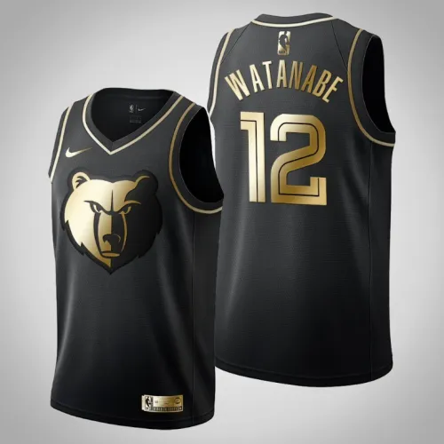 Yuta Watanabe Black Golden Edition Grizzlies Jersey
