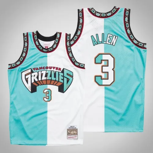 Grizzlies Grayson Allen White Teal Split Hardwood Classics Jersey
