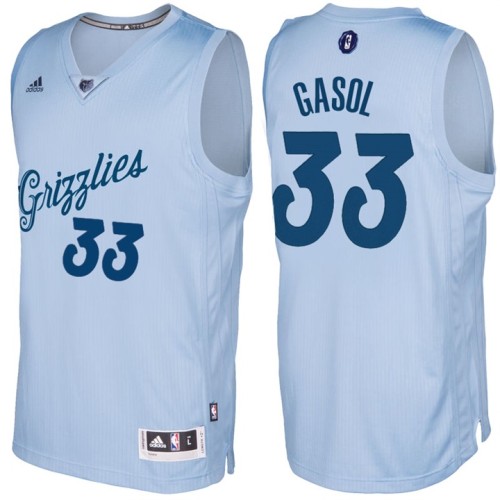 Grizzlies Marc Gasol Light Blue 2016-17 Christmas Day Jersey