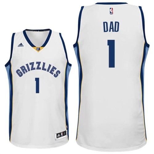 Father's Day Dad Logo #1 Grizzlies Swingman White Home Jersey