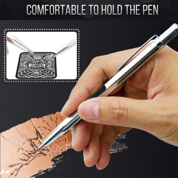 قلم ماركر زجاجي مع لوحة معدنية