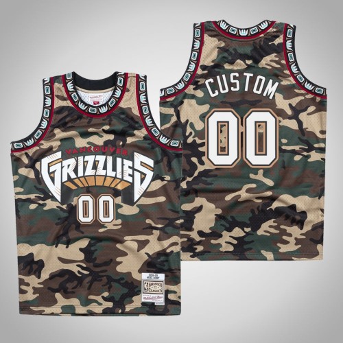 Custom Grizzlies #00 Woodland Camo Jersey