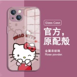 1【限時特惠 超多新款任選】iPhone高品質金屬漆玻璃可愛畫風保護殼，抗摔防刮 無指紋