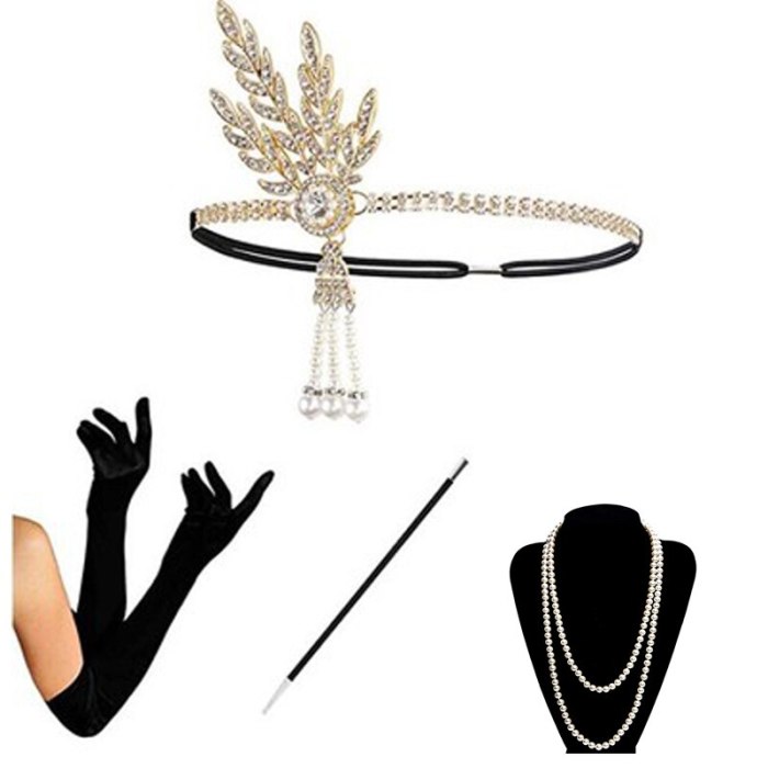 Cosplay Costumes 1920s Great Gatsby Accessories Set for Women Costume Flapper Headpiece Headband Drop Shipping