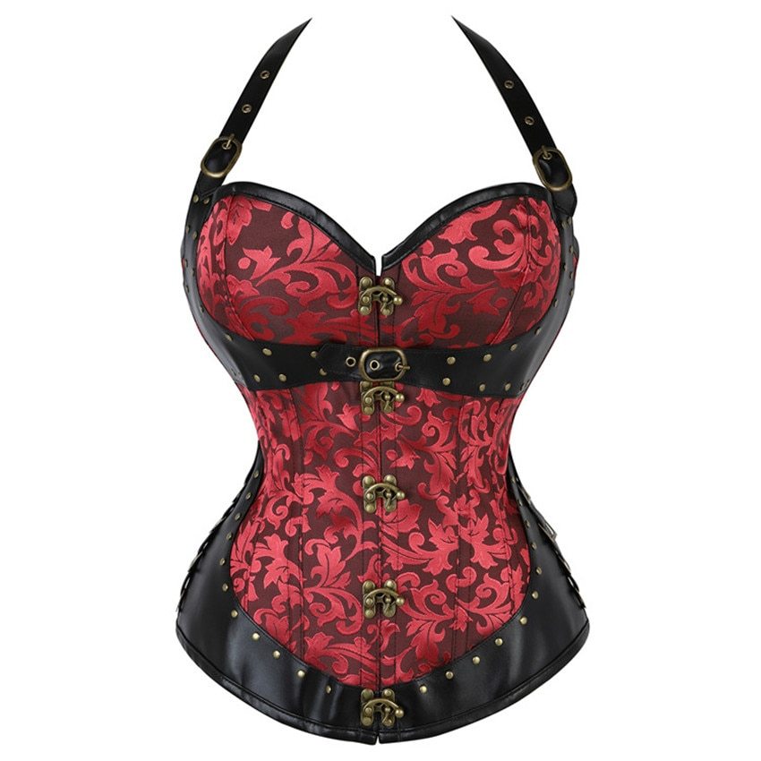 PU Leather Corset Korset Underbust Steampunk Gothic Sexy Lace Up ...