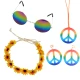 LP123 Beach party cosplay Hippie Headband Peace Sign Earring Peace Necklace