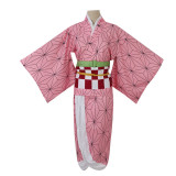 Anime Demon Slayer Kamado Nezuko Cosplay Kimetsu no Yaiba Costume Kimono Uniform Clothes Props Set