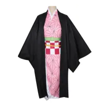 Anime Demon Slayer Kamado Nezuko Cosplay Kimetsu no Yaiba Costume Kimono Uniform Clothes Props Set