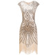 082 20er Jahre Kleid Damen Kostüm knielang 1920er Flapper Gatsby Outfit Mottoparty