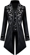 ST003 Men's Steampunk Vintage Tailcoat Jacket Gothic Victorian Frock Uniform