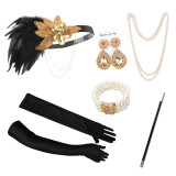 N704 Flapper Feather Headpiece Roaring 20s Great Gatsby Fascinators Accessories for Women